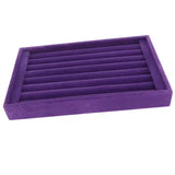 Purple Velvet Ring Organizer Stackable Jewelry Tray