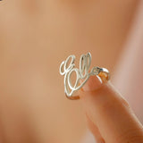 Stackable Personalized Name Rings Stainless Steel Couple Nameplate Finger Rings