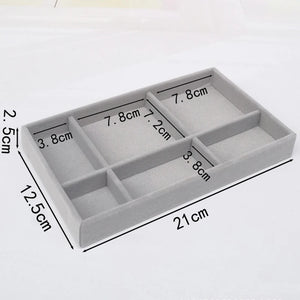Stackable Velvet Jewelry Box Drawer Storage Display Tray Drawer Jewelry Holder