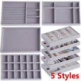 Stackable Velvet Jewelry Box Drawer Storage Display Tray Drawer Jewelry Holder
