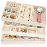 Stackable Velvet Jewelry Tray Handicraft Jewelry Storage Box