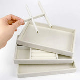 Stackable Velvet Jewelry Trays Organizer Set