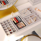 Stackable Velvet Jewelry Trays Organizer Set