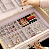Stackable Velvet Jewelry Trays Organizer Set