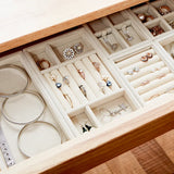 Stackable Velvet Jewelry Trays Organizer Set