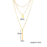 Layered Necklaces for Women Stainless Steel Pendants