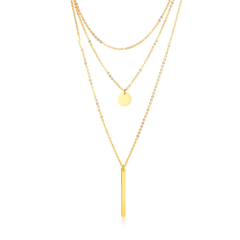 Layered Necklaces for Women Stainless Steel Pendants