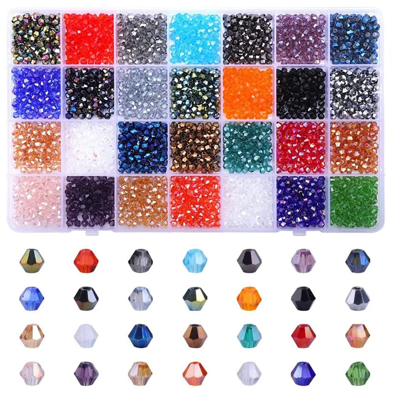 Stained Glass Assortment Spacer Beads with Storage Box