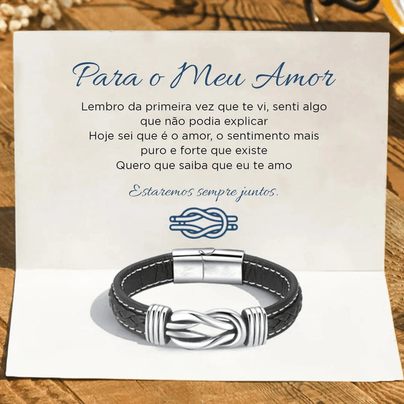 Stainless Steel Metal Leather Cord Bracelet