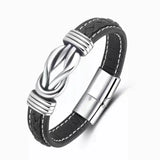 Stainless Steel Metal Leather Cord Bracelet
