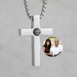 Stainless Cross Photo Projection Necklace with Custom Picture