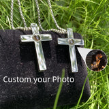 Stainless Cross Photo Projection Necklace with Custom Picture