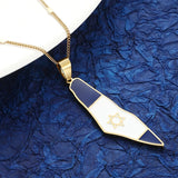 Israeli Flag Pendant Necklace Stainless Enamel Map Charm Jewelry