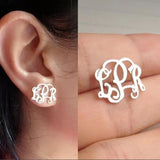 Personalized Heart Letter Stud Earrings