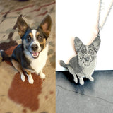 Custom Pet Photo Necklace Keychain Personalized Engraved Birthday Gift