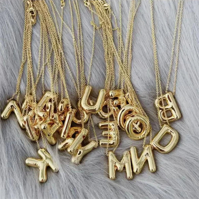 Stainless Steel Letter Necklace Women's Pendant Large Letter Sweater Chain