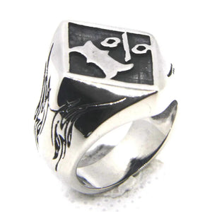Stainless Steel Biker Style Ring Men Motorcycles Punk Jewelry Size 7-13