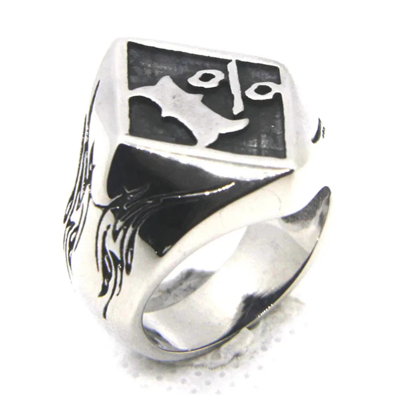Stainless Steel Biker Style Ring Men Motorcycles Punk Jewelry Size 7-13