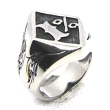 Stainless Steel Biker Style Ring Men Motorcycles Punk Jewelry Size 7-13