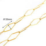 Stainless Steel 10x20mm Oval Chain Necklace No Clasp Silver/gold Jewelry