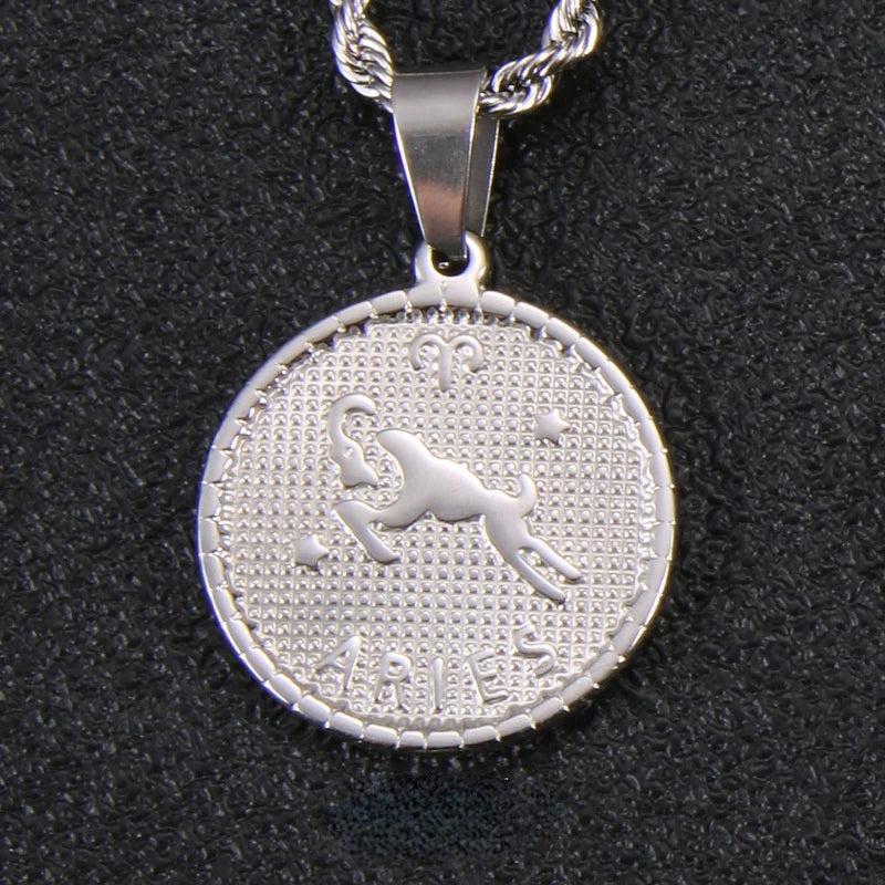 Stainless Steel 12 Constellation Necklace For Women