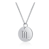 Stainless Steel 12 Constellation Necklace Zodiac Sign Pendant Choker