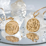 Stainless Steel Zodiac Pendant Necklace Clavicle Chain
