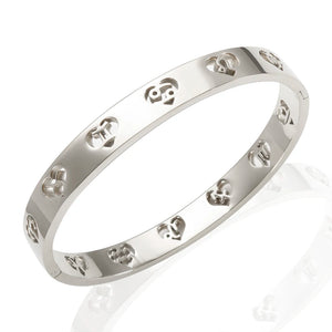 Stainless Steel Zodiac Bracelet with Cubic Zircon, Women's Bangle Gift