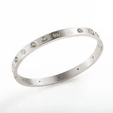 Stainless Steel Zodiac Bracelet with Cubic Zircon, Women's Bangle Gift