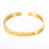 Stainless Steel Zodiac Bracelet with Cubic Zircon, Women's Bangle Gift