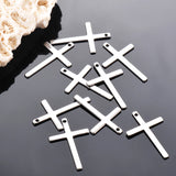 50Pcs/Lot Stainless Steel 16*25mm Cross Charms DIY Pendant Bracelet Accessories