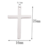 50Pcs/Lot Stainless Steel 16*25mm Cross Charms DIY Pendant Bracelet Accessories