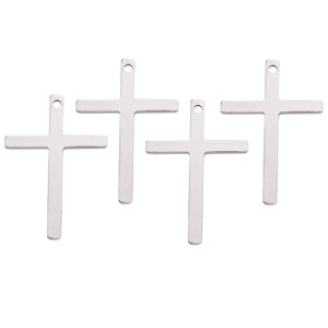 50Pcs/Lot Stainless Steel 16*25mm Cross Charms DIY Pendant Bracelet Accessories