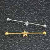 Stainless Steel Flower Industrial Piercing Set 16G/14G Crystal Bar Lot Bulk Cart