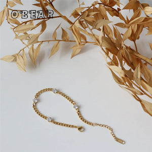 18K Plated Geometric Zircon Bracelet for Women