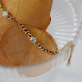 18K Plated Geometric Zircon Bracelet for Women