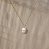 Stainless Steel 18K Freshwater Pearls Pendant Necklace Women Wedding Jewelry
