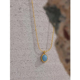 18k Aventurine Stone Pendant Necklace for Women