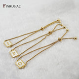 Stainless Steel 18k Plated A-Z Letter Bracelets For Male Female Jewelry