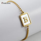Stainless Steel 18k Plated A-Z Letter Bracelets For Male Female Jewelry
