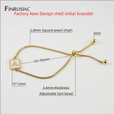 Stainless Steel 18k Plated A-Z Letter Bracelets For Male Female Jewelry