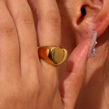 Heart Love Rings for Women 18k Plated Tarnish Sweet Jewelry Gift