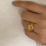 Heart Love Rings for Women 18k Plated Tarnish Sweet Jewelry Gift