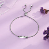 Custom Name Couple Bracelets for Women, Stainless Steel Chain Bracelet