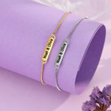 Custom Name Couple Bracelets for Women, Stainless Steel Chain Bracelet