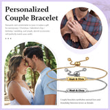 Custom Name Couple Bracelets for Women, Stainless Steel Chain Bracelet