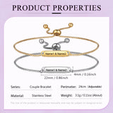 Custom Name Couple Bracelets for Women, Stainless Steel Chain Bracelet
