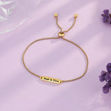 Custom Name Couple Bracelets for Women, Stainless Steel Chain Bracelet