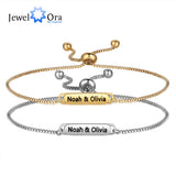 Custom Name Couple Bracelets for Women, Stainless Steel Chain Bracelet