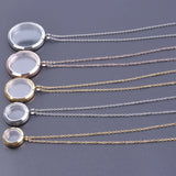 Stainless Steel Glass Floating Locket Necklace for Women